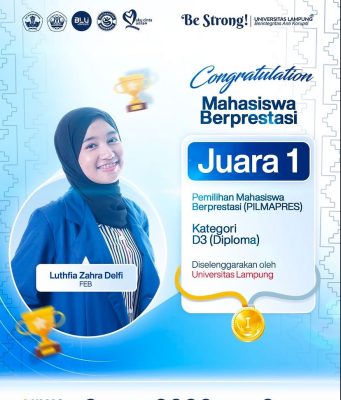 Luthfia Zahra Delfi, Mahasiswi FEB Raih Juara 1 Pilmapres Unila 2024, Siap Melaju ke Tingkat Wilayah